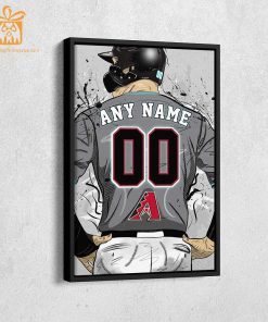 Custom Arizona Diamondbacks Jersey MLB Wall Art, Name and Number Baseball Poster, Perfect Gift for Any Fan