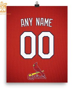Custom St Louis Cardinals Jersey Poster Print, Perfect for Your Man Cave, Home Office, or Game Room