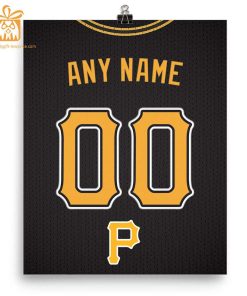 Custom Pittsburgh Pirates Jersey Poster Print - Perfect for Your Man Cave, Home Office, or Game Room