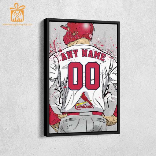 Custom St. Louis Cardinals Jersey MLB Wall Art, Name and Number Baseball Poster, Perfect Gift for Any Fan