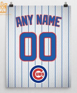 Custom Chicago Cubs Jersey Poster Print - Perfect for Your Man Cave, Home Office, or Game Room