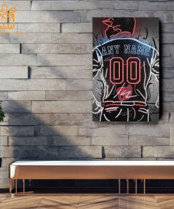 Personalized Washington Nationals Jersey Neon Poster Wall Art with Name and Number - A Unique Gift for Any Fan