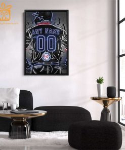 Personalized Minnesota Twins Jersey Neon Poster Wall Art with Name and Number - A Unique Gift for Any Fan