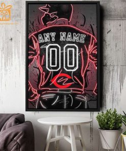 Personalized Cincinnati Reds Jersey Neon Poster Wall Art with Name and Number - A Unique Gift for Any Fan