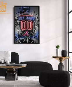 Personalized Atlanta Braves Jersey Neon Poster Wall Art with Name and Number - A Unique Gift for Any Fan
