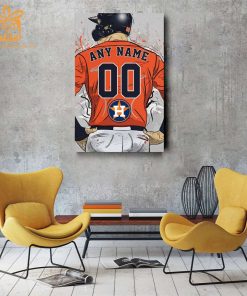 Custom Houston Astros Jersey MLB Wall Art, Name and Number Baseball Poster, Perfect Gift for Any Fan
