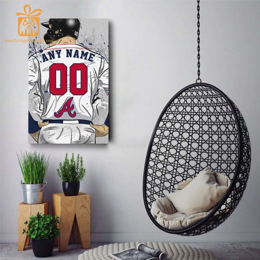 Custom Atlanta Braves Jersey MLB Wall Art, Name and Number Baseball Poster, Perfect Gift for Any Fan