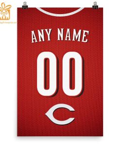 Custom Cincinnati Reds Jersey Poster Print - Perfect for Your Man Cave, Home Office, or Game Room