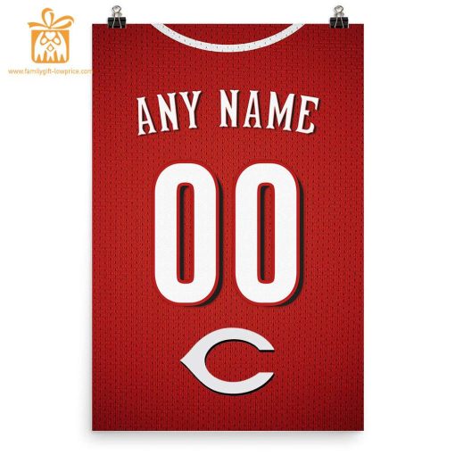 Custom Cincinnati Reds Jersey Poster Print – Perfect for Your Man Cave, Home Office, or Game Room