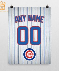 Custom Chicago Cubs Jersey Poster Print - Perfect for Your Man Cave, Home Office, or Game Room