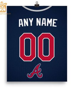 Custom Atlanta Braves Jersey Poster Print - Perfect for Your Man Cave, Home Office, or Game Room