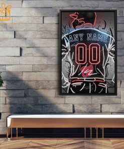 Personalized Washington Nationals Jersey Neon Poster Wall Art with Name and Number - A Unique Gift for Any Fan