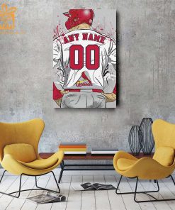 Custom St. Louis Cardinals Jersey MLB Wall Art, Name and Number Baseball Poster, Perfect Gift for Any Fan
