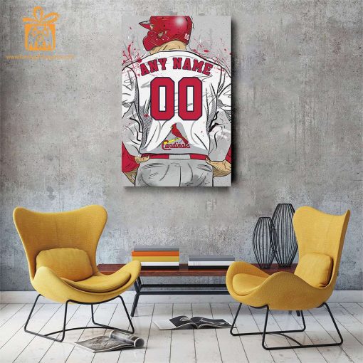 Custom St. Louis Cardinals Jersey MLB Wall Art, Name and Number Baseball Poster, Perfect Gift for Any Fan