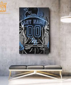 Personalized Tampa Bay Rays Jersey Neon Poster Wall Art with Name and Number – A Unique Gift for Any Fan
