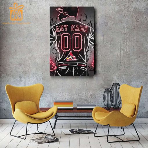 Personalized St. Louis Cardinals Jersey Neon Poster Wall Art with Name and Number – A Unique Gift for Any Fan
