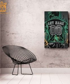 Personalized Oakland Athletics Jersey Neon Poster Wall Art with Name and Number - A Unique Gift for Any Fan