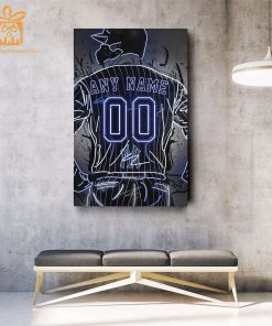 Personalized New York Yankees Jersey Neon Poster Wall Art with Name and Number - A Unique Gift for Any Fan