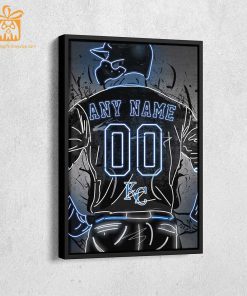 Personalized Kansas City Royals Jersey Neon Poster Wall Art with Name and Number – A Unique Gift for Any Fan