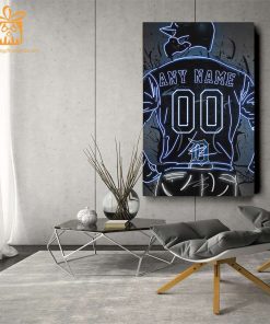 Personalized Detroit Tigers Jersey Neon Poster Wall Art with Name and Number – A Unique Gift for Any Fan