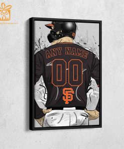 Custom San Francisco Giants Jersey MLB Wall Art, Name and Number Baseball Poster, Perfect Gift for Any Fan