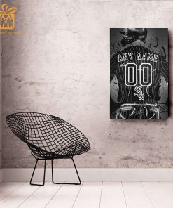 Personalized Chicago White Sox Jersey Neon Poster Wall Art with Name and Number - A Unique Gift for Any Fan