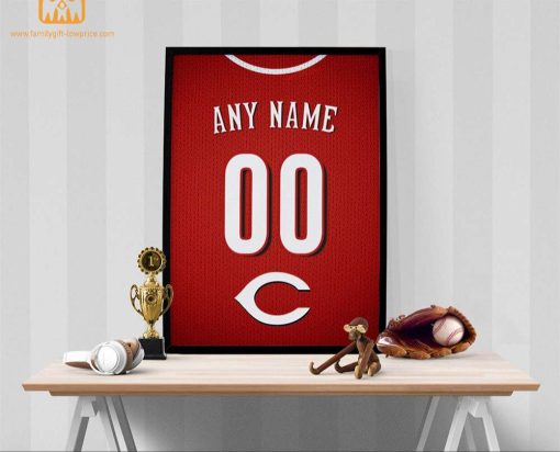 Custom Cincinnati Reds Jersey Poster Print – Perfect for Your Man Cave, Home Office, or Game Room