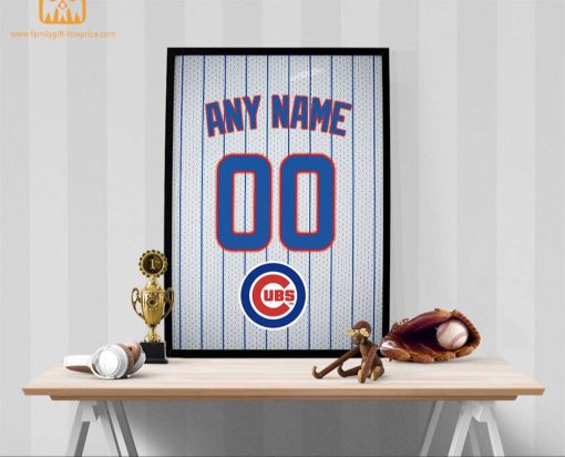 Custom Chicago Cubs Jersey Poster Print – Perfect for Your Man Cave, Home Office, or Game Room