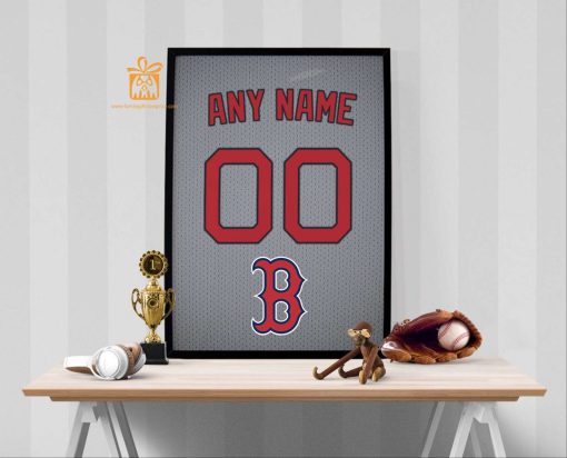 Custom Boston Red Sox Jersey Poster Print – Perfect for Your Man Cave, Home Office, or Game Room