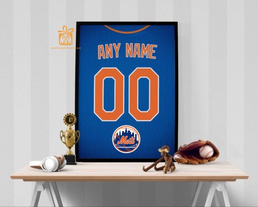 Custom New York Mets Jersey Poster Print – Perfect for Your Man Cave, Home Office, or Game Room