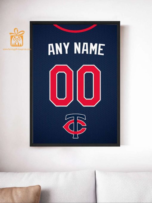 Custom Minnesota Twins Jersey Poster Print – Perfect for Your Man Cave, Home Office, or Game Room