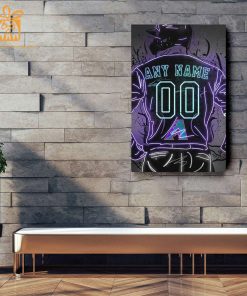 Personalized Arizona Diamondbacks Jersey Neon Poster Wall Art with Name and Number – A Unique Gift for Any Fan