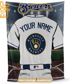 Milwaukee Brewers Jersey MLB Personalized Jersey - Custom Name Baseball Blanket