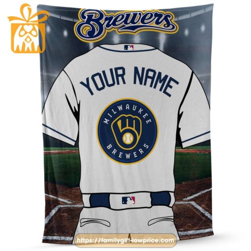 Milwaukee Brewers Jersey MLB Personalized Jersey – Custom Name Baseball Blanket