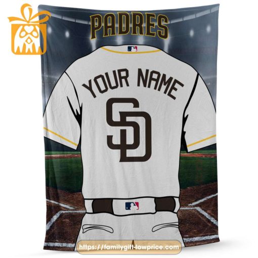 San Diego Padres Jersey MLB Personalized Jersey – Custom Name Baseball Blanket