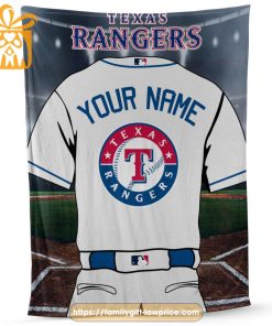 Texas Rangers Jerseys MLB Personalized Jersey - Custom Name Baseball Blanket