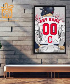 Custom Cleveland Guardians Jersey MLB Wall Art, Name and Number Baseball Poster, Perfect Gift for Any Fan