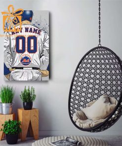 Custom New York Mets Jersey MLB Wall Art, Name and Number Baseball Poster, Perfect Gift for Any Fan