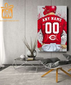 Custom Cincinnati Reds Jersey MLB Wall Art, Name and Number Baseball Poster, Perfect Gift for Any Fan