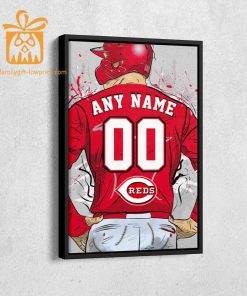 Custom Cincinnati Reds Jersey MLB Wall Art, Name and Number Baseball Poster, Perfect Gift for Any Fan