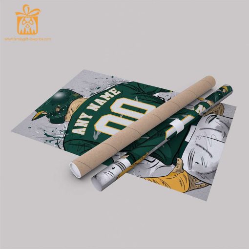 Custom Oakland Athletics Jersey MLB Wall Art, Name and Number Baseball Poster, Perfect Gift for Any Fan