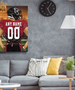 Personalized Atlanta Falcons Jersey Jersey Poster Wall Art - Custom NFL Name and Number Jerseys - Perfect Gift for Any Fan