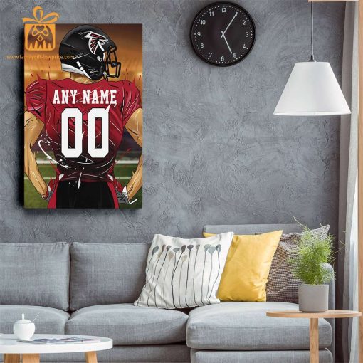 Personalized Atlanta Falcons Jersey Jersey Poster Wall Art – Custom NFL Name and Number Jerseys – Perfect Gift for Any Fan