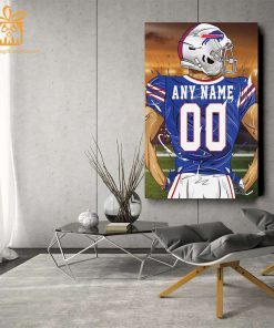 Personalized Buffalo Bills Jersey Poster Wall Art – Custom NFL Name and Number Jerseys – Perfect Gift for Any Fan