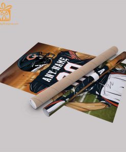 Personalized Chicago Bears Jersey Poster Wall Art - Custom NFL Name and Number Jerseys - Perfect Gift for Any Fan