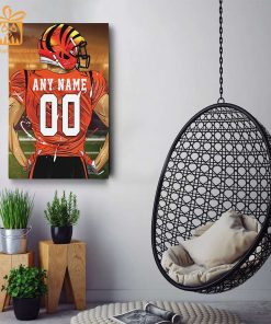 Personalized Cincinnati Bengals Jersey Poster Wall Art – Custom NFL Name and Number Jerseys – Perfect Gift for Any Fan