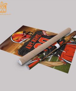 Personalized Cleveland Browns Jersey Poster Wall Art - Custom NFL Name and Number Jerseys - Perfect Gift for Any Fan