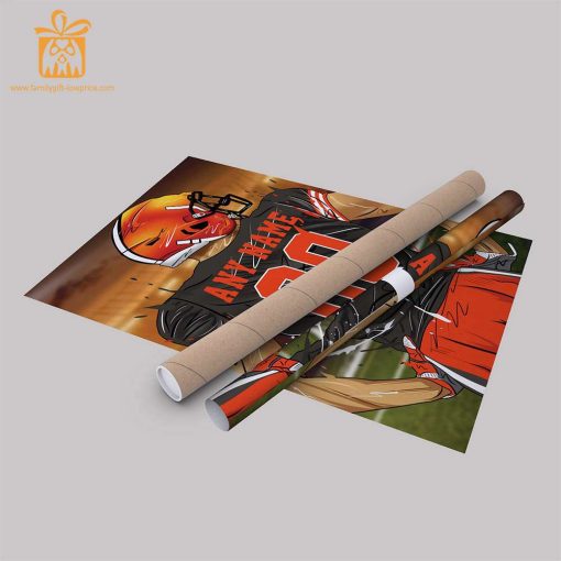 Personalized Cleveland Browns Jersey Poster Wall Art – Custom NFL Name and Number Jerseys – Perfect Gift for Any Fan