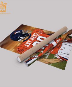 Personalized Denver Broncos Jersey Poster Wall Art - Custom NFL Name and Number Jerseys - Perfect Gift for Any Fan