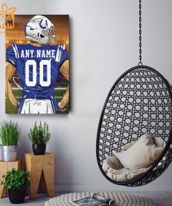 Personalized Indianapolis Colts Jersey Poster Wall Art – Custom NFL Name and Number Jerseys – Perfect Gift for Any Fan